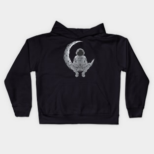 Astronaut Chilling on the Moon Kids Hoodie